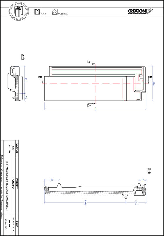 Súbor CAD škridly DOMINO podhrebeňová vetracia škridľa polovičná FALLH