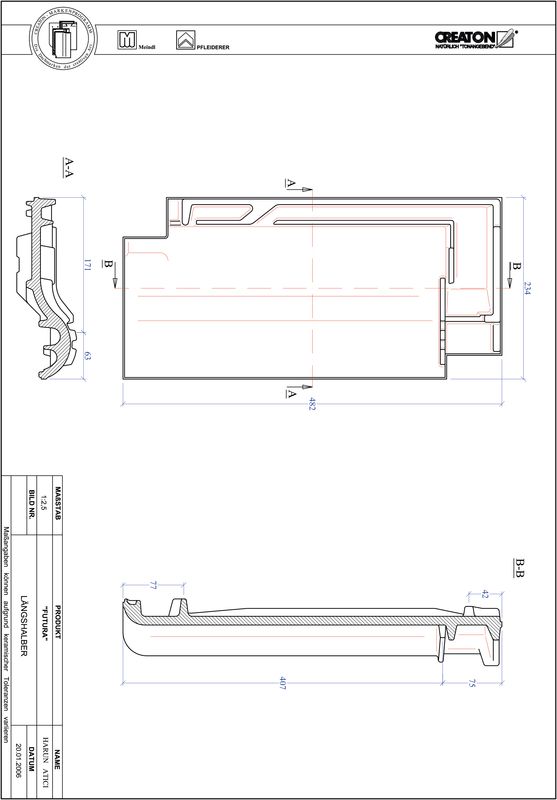 Súbor CAD škridly FUTURA polovičná škridľa LH