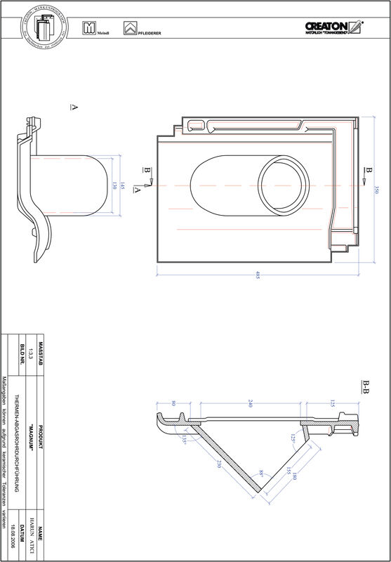 Súbor CAD škridly MAGNUM prestupová škridľa na odvod spalín THERME
