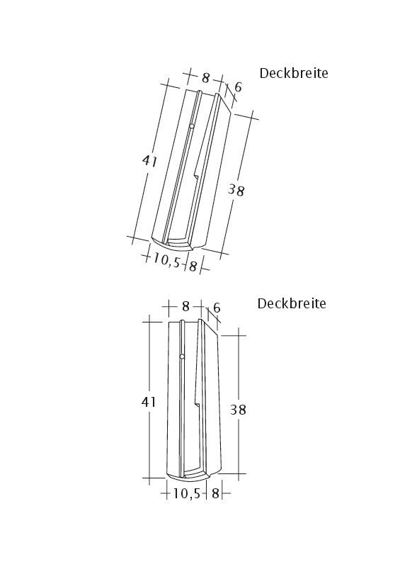 Technický výkres škridly PROFIL Kera-Saechs-18cm-SchiebeOG