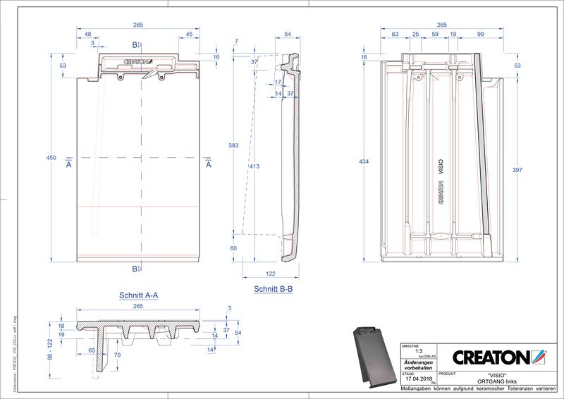 Súbor CAD škridly VISIO krajná škridľa ľavá OGL