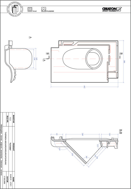 Súbor CAD škridly FUTURA prestupová škridľa na odvod spalín THERME