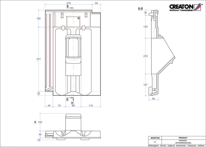 Súbor CAD škridly RAPIDO anténna škridľa ANTENNE