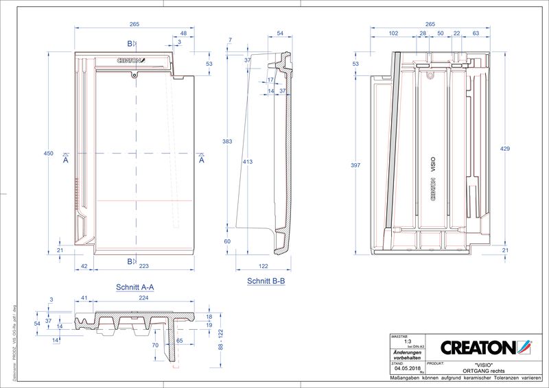 Súbor CAD škridly VISIO krajná škridľa pravá OGR