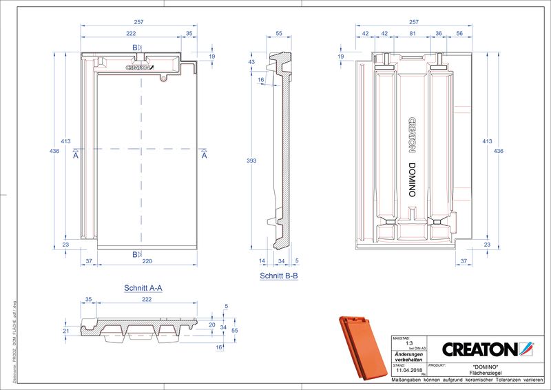 Súbor CAD škridly DOMINO základná škridľa FLA