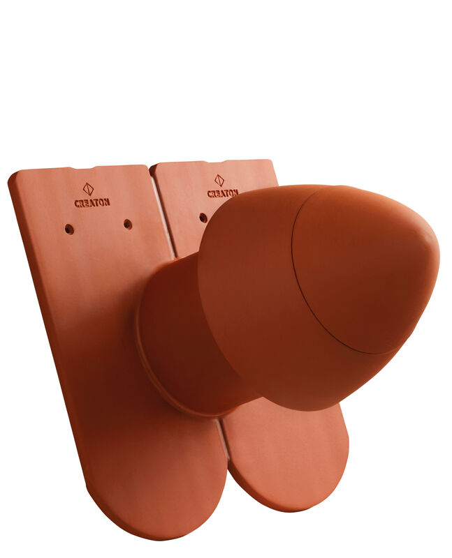KLASSIK zaoblený tvar, keramickýkomín odvzdušňovací pre sanitárne odvetranie SIGNUM DN 125 s odnímateľným vekom, s flexibilnou prípojkou (s adaptérom)