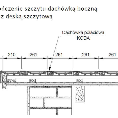 Technický výkres - Dokončenie štítu ľavou krajnou škridlou so štítovou doskou