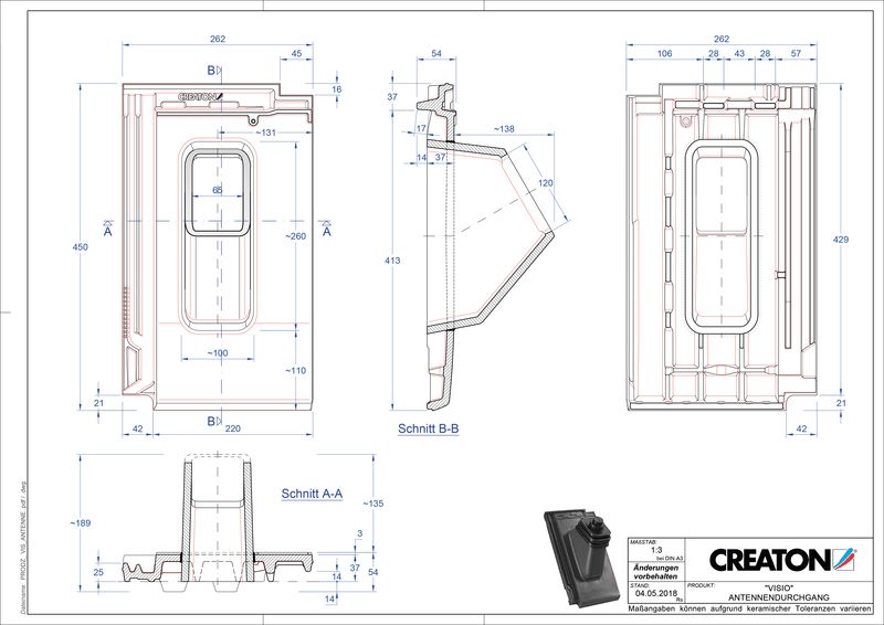 Súbor CAD škridly VISIO anténna škridľa ANTENNE