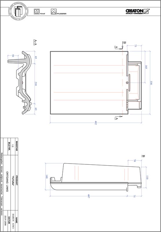 Súbor CAD škridly FUTURA krajná škridľa ľavá OGL