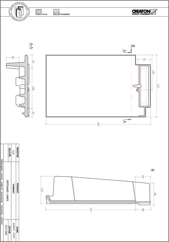 Súbor CAD škridly DOMINO  krajná škridľa ľavá OGL