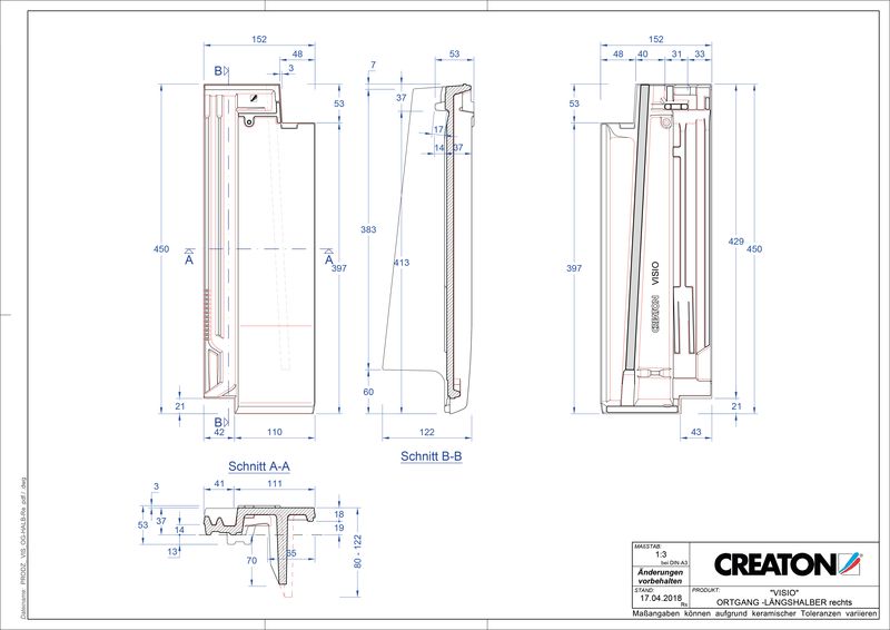 Súbor CAD škridly VISIO krajná škridľa polovičná pravá  LHOGR
