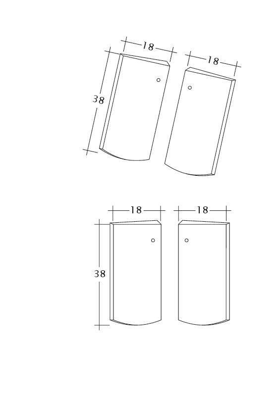 Technický výkres škridly PROFIL Kera-Saechs-18cm-Unterlaeufer