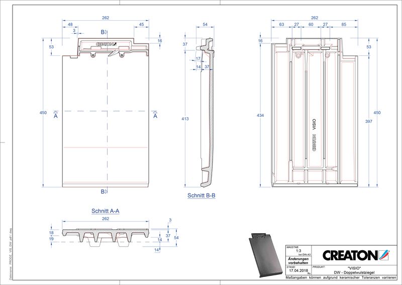 Súbor CAD škridly VISIO škridľa s dvojitou vlnou DWZ