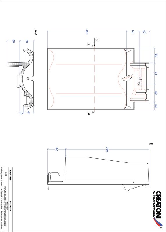 Súbor CAD škridly MELODIE podhrebeňová vetracia škridľa krajná ľavá FALOGL
