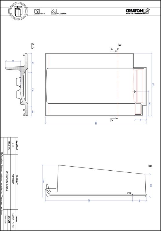 Súbor CAD škridly TERRA OPTIMA krajná škridľa ľavá OGL