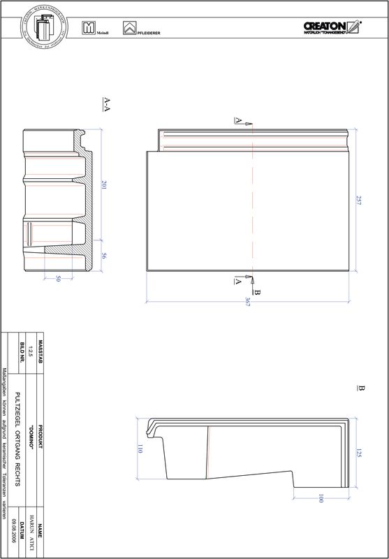 Súbor CAD škridly DOMINO pultová škridľa krajná pravá PULTOGR