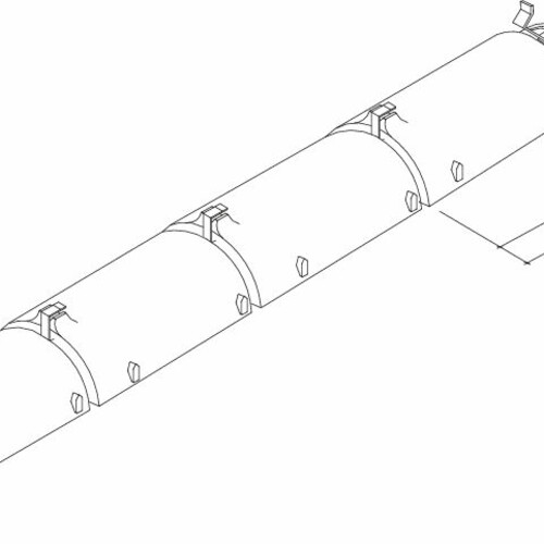 Technický výkres hrebeňových škridiel a hrebenáčov PV-Firstziegel-Perspektive
