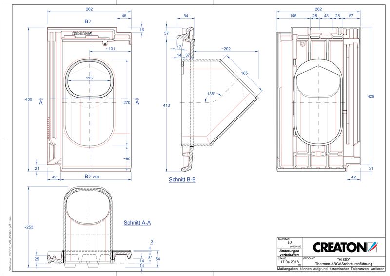 Súbor CAD škridly VISIO prestupová škridľa na odvod spalín THERME