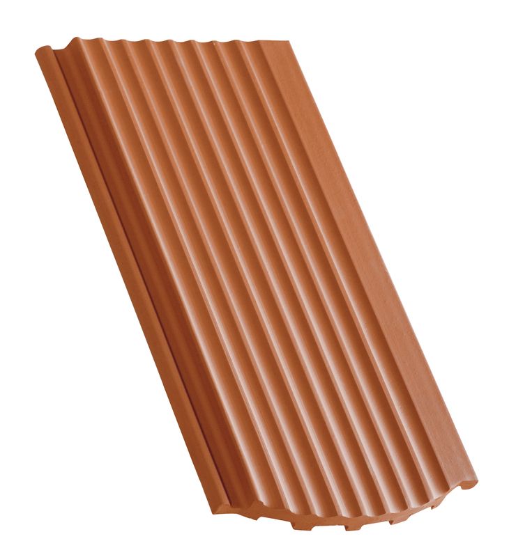 Side interlock tile, ridged surface segmentový tvar odvetrávacia škridla
