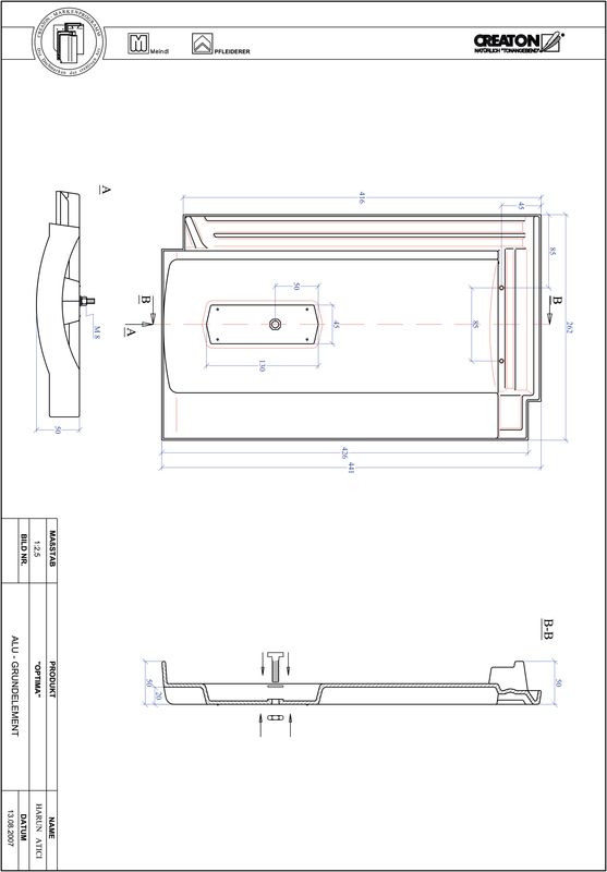 Súbor CAD škridly TERRA OPTIMA hliníková základná škridľa GRUNDALU