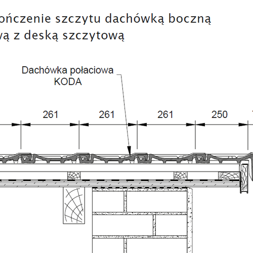 Technický výkres - Dokončenie štítu pravou krajnou škridlou so štítovou doskou