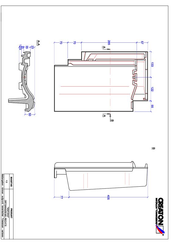 Súbor CAD škridly SINFONIE krajná škridľa pravá OGR