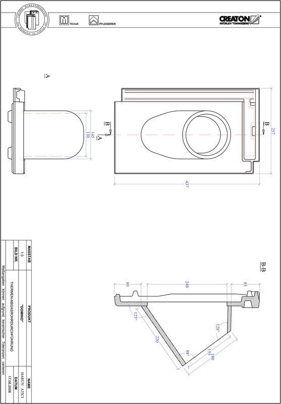 Súbor CAD škridly DOMINO prestupová škridľa na odvod spalín THERME