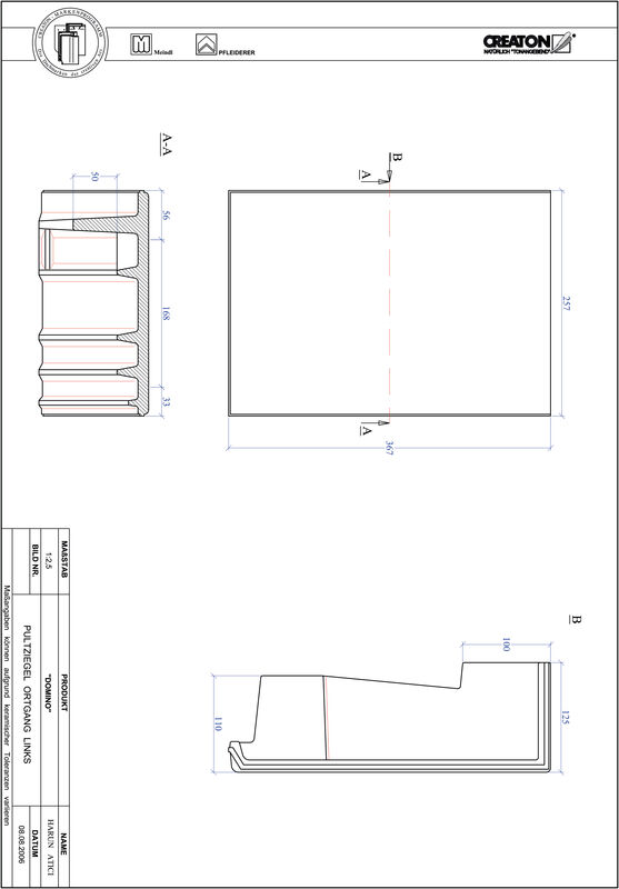 Súbor CAD škridly DOMINO pultová škridľa krajná ľavá PULTOGL